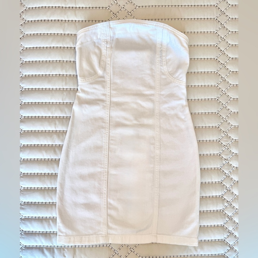 Strapless white dress